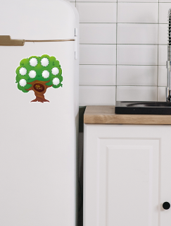 Aile Ağacı Tasarımlı İsimliksiz Fotoğraflıklı Buzdolabı Magneti