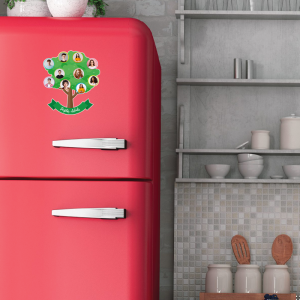 Dostlar Ailedir Tasarımlı Fotoğraflıklı Buzdolabı Magneti