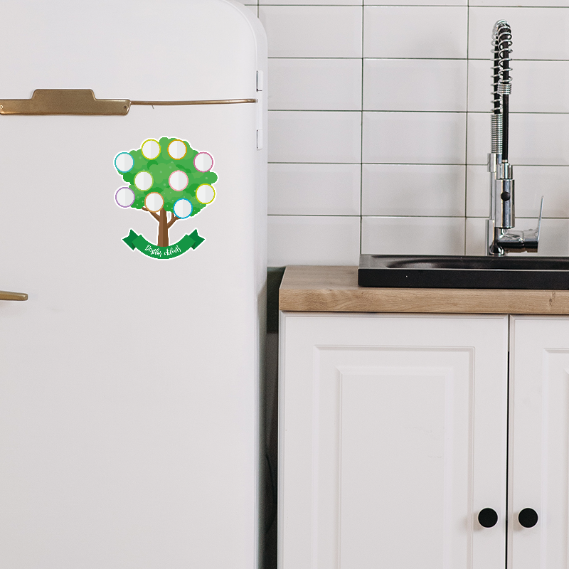 Dostlar Ailedir Tasarımlı Fotoğraflıklı Buzdolabı Magneti