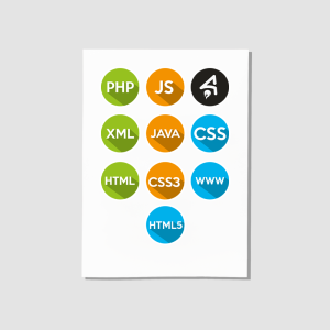Yazılım Dilleri Yetişkin A4 Kağıt 9'lu Sticker Seti
