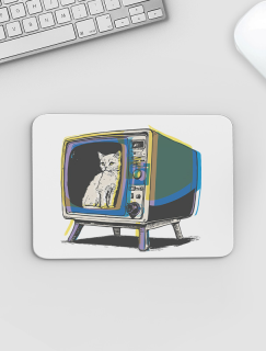 Retro TV Cat Tasarımlı Mousepad