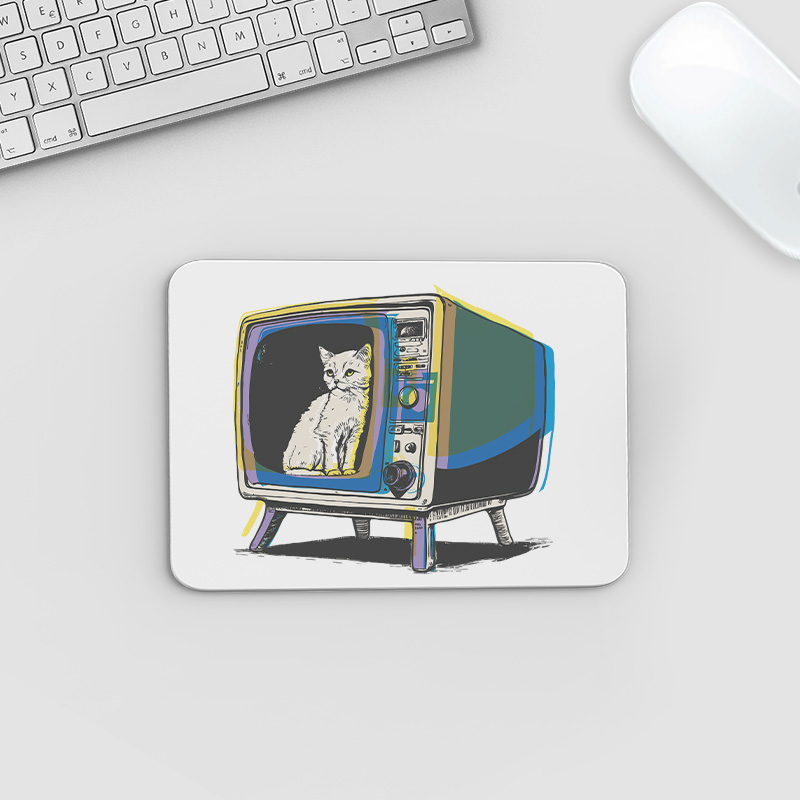 Retro TV Cat Tasarımlı Mousepad