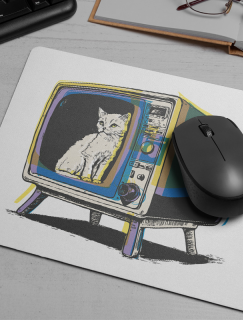 Retro TV Cat Tasarımlı Mousepad