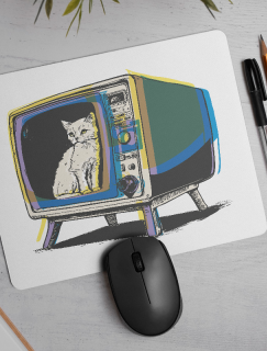 Retro TV Cat Tasarımlı Mousepad
