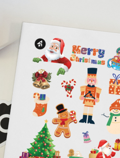 Yeni Yıl Coşkusu Tasarımlı A4 Kağıt 15'li Çocuk Sticker Seti