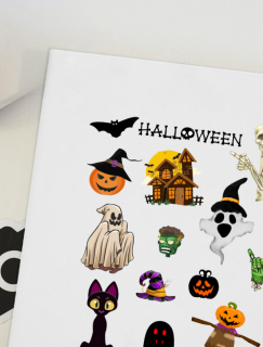 Halloween Party Tasarımlı A4 Kağıt 14'lü Yetişkin Sticker Seti