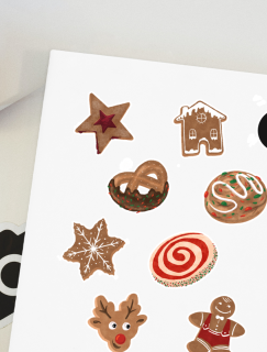 Yılbaşı Özel Koleksiyonu Cookies A4 Kağıt 8'li Sticker Seti