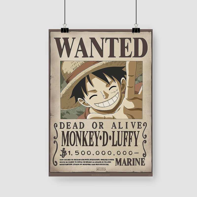 Wanted Monkey D. Luffy Tasarımlı A3 Poster