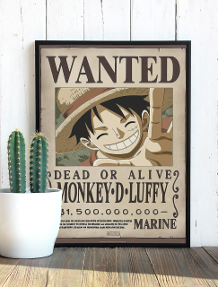 Wanted Monkey D. Luffy Tasarımlı A3 Poster