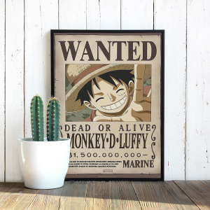 Wanted Monkey D. Luffy Tasarımlı A3 Poster