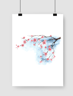 Kiraz Çiçeği Tasarımlı A3 Poster