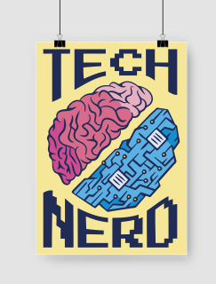 Tech Nerd Yazılı A3 Poster