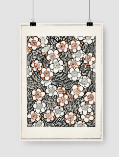 Floral Pattern, Shin Bijutsukai Dijital Baskı A3 Poster