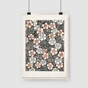 Floral Pattern, Shin Bijutsukai Dijital Baskı A3 Poster
