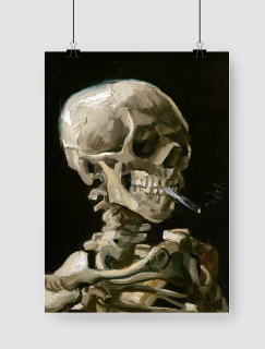 Head Of a Skeleton with a Burning Cigarette (1886), Vincent Van Gogh Dijital Baskı A3 Poster