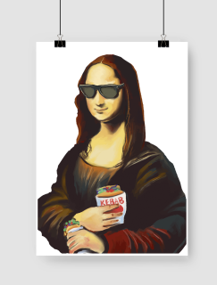 Mona Lisa Stili Tasarımlı A3 Poster