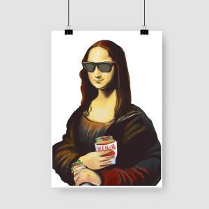 Mona Lisa Stili Tasarımlı A3 Poster