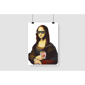 Mona Lisa Stili Tasarımlı A3 Poster