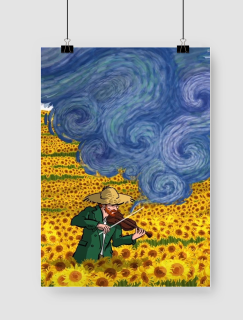 Van Gogh Ayçiçek Tarlası Tasarımlı A3 Poster