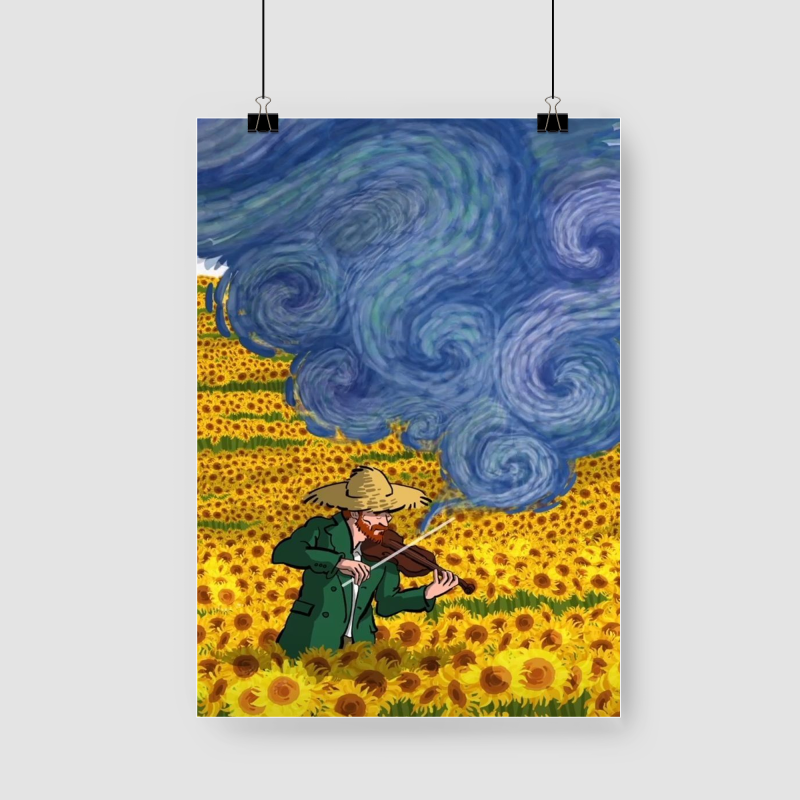 Van Gogh Ayçiçek Tarlası Tasarımlı A3 Poster