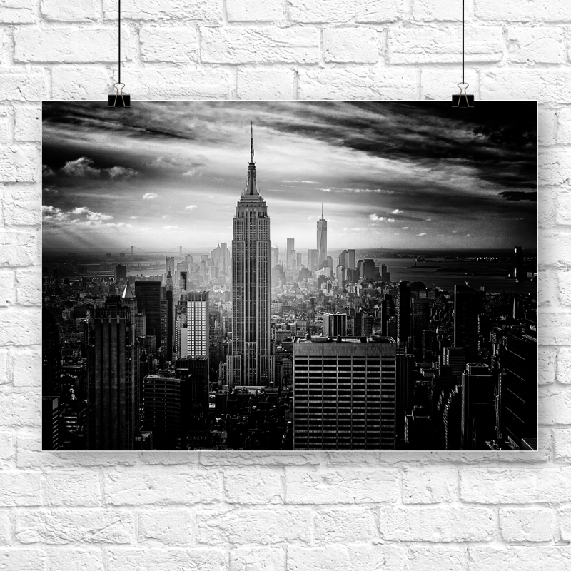 Empire State Binasi ve New York A3 Dijital Baskı Poster