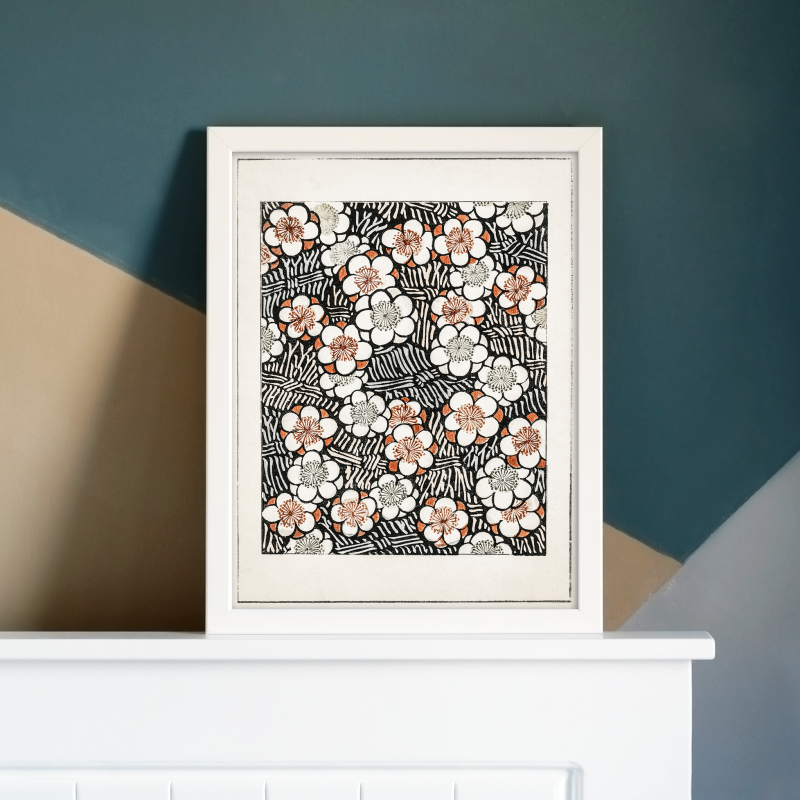 Floral Pattern, Shin Bijutsukai Dijital Baskı A3 Poster