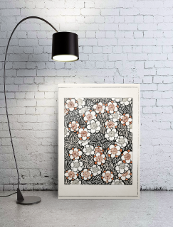 Floral Pattern, Shin Bijutsukai Dijital Baskı A3 Poster