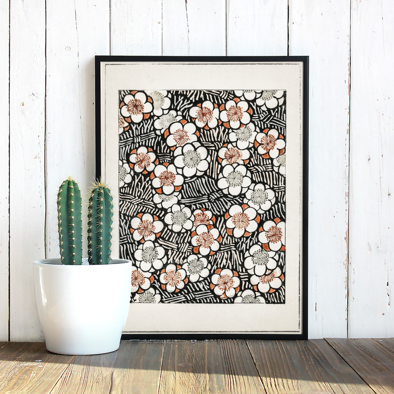 Floral Pattern, Shin Bijutsukai Dijital Baskı A3 Poster