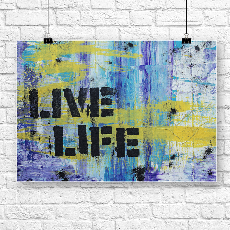 Live Life Yazılı Tasarım A3 Poster