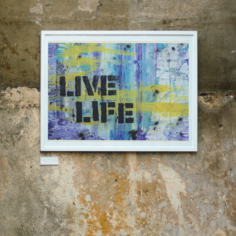 Live Life Yazılı Tasarım A3 Poster