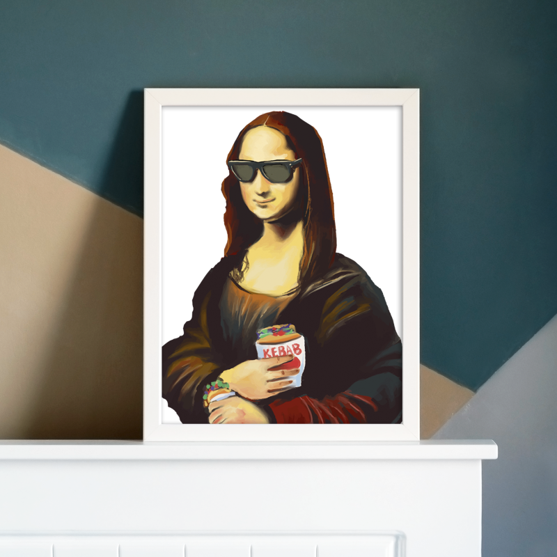 Mona Lisa Stili Tasarımlı A3 Poster