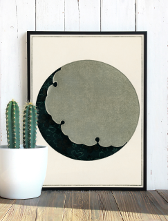 Moon Illustration, Shin Bijutsukai Dijital Baskı A3 Poster