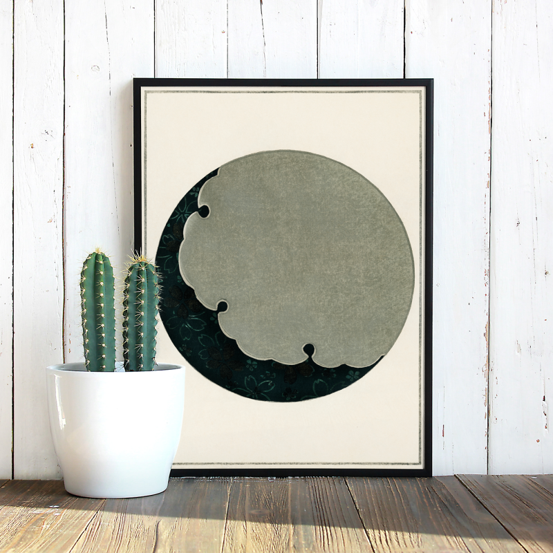 Moon Illustration, Shin Bijutsukai Dijital Baskı A3 Poster