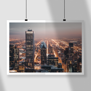 Şehrin Işıkları Tasarımlı A3 Poster