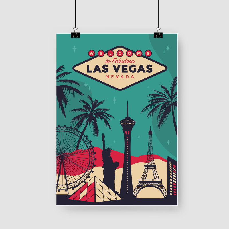 Las Vegas Tasarımlı A3 Poster