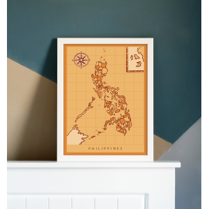 Filipinler Haritalı A3 Poster