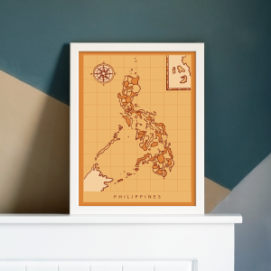Filipinler Haritalı A3 Poster