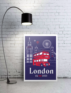 London Şehir Turu Tasarımlı A3 Poster