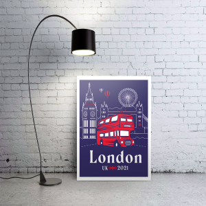 London Şehir Turu Tasarımlı A3 Poster