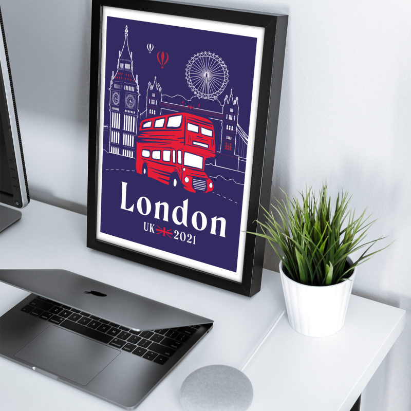 London Şehir Turu Tasarımlı A3 Poster