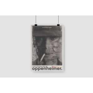 Oppenheimer Filmi Siyah Beyaz Eskitme Tasarımlı A3 Poster