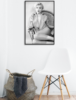 Siyah Beyaz Marilyn Monroe Portre A3 Poster