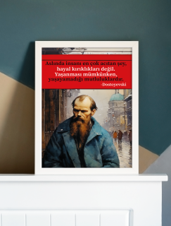 Dostoyevski Sözler Koleksiyonu 6 - Mutluluk Hakkında A3 Poster