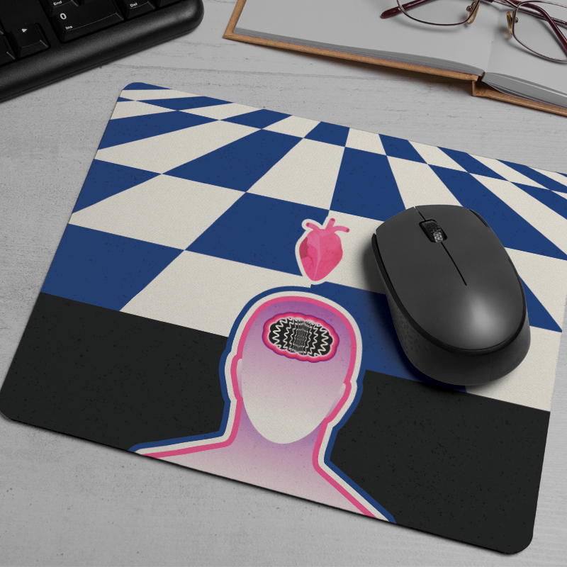 Sürreal Arka Planda Mental Sağlık Temalı Mousepad