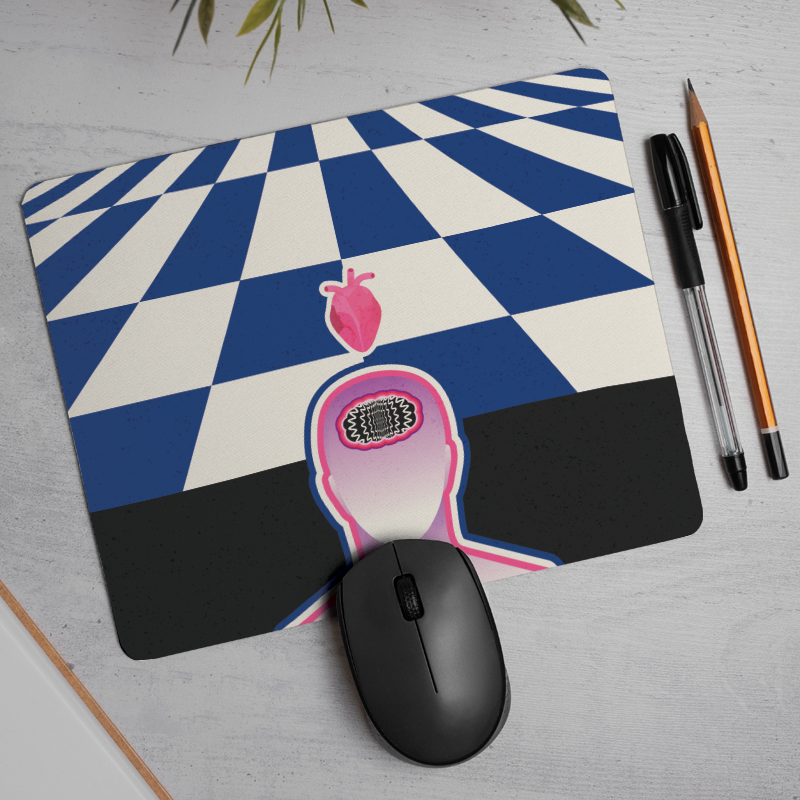 Sürreal Arka Planda Mental Sağlık Temalı Mousepad