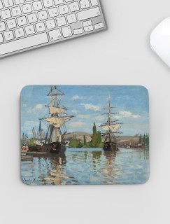 Claude Monet'nin Rouen'de Seine Nehri'nde Giden Gemileri (1872-1873) Tasarımlı Mousepad