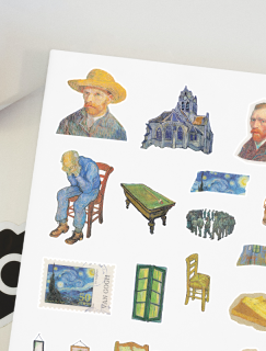 Van Gogh Eserleri Tasarımlı 15'li A4 Sticker Seti