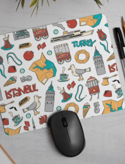 İstanbul'un Simgeleri Tasarımlı Mousepad