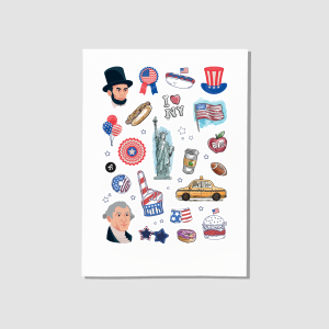 American Dream Tasarımlı A4 30'lu Yetişkin Sticker Seti