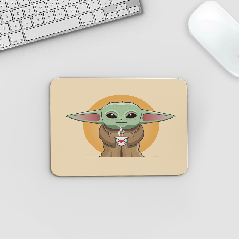 Kahve İçen Yoda Tasarımlı Mousepad